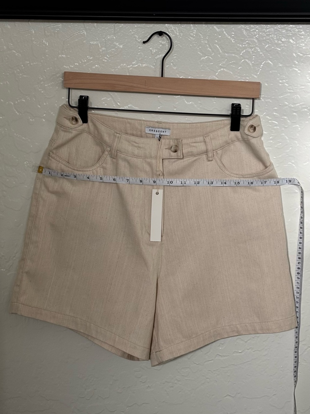 Crescent Beige High-Rise Bermuda Shorts - Picture 5 of 8